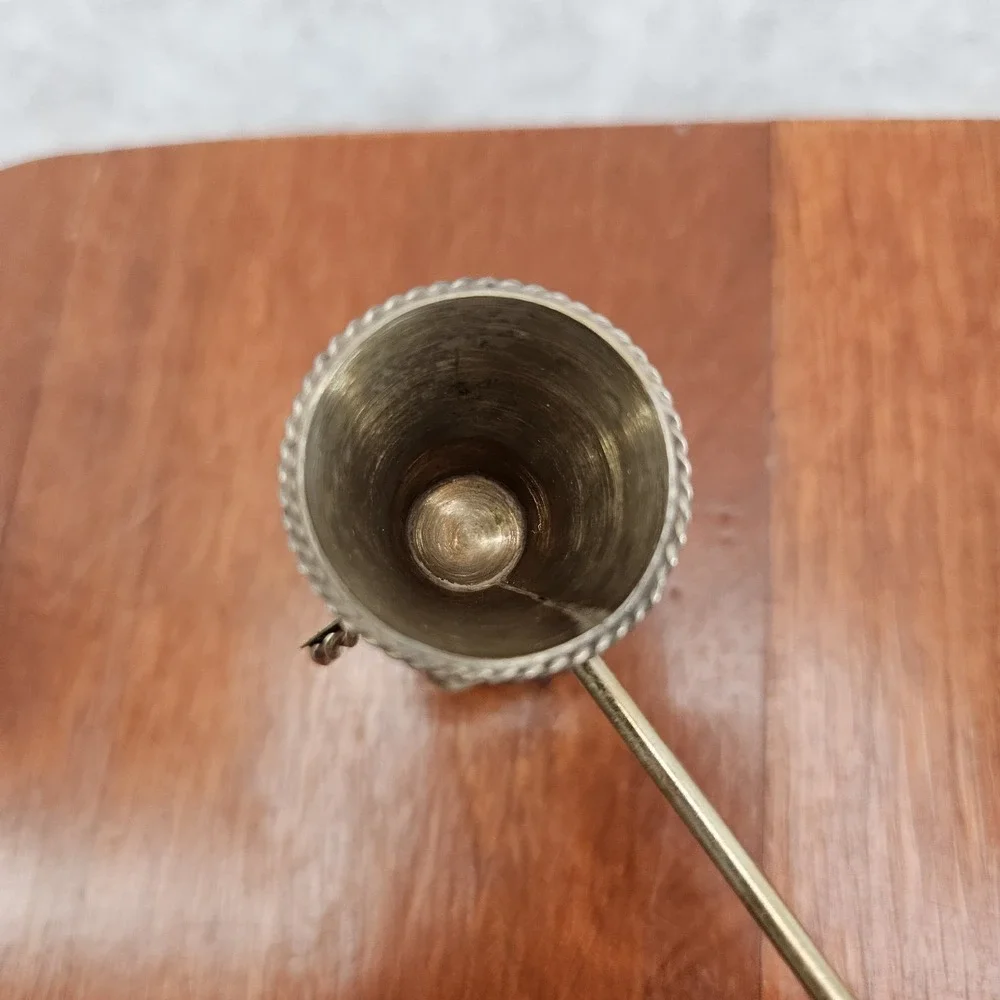 Brass Candle‎ Extinguisher Snuffer Rare Vtg Twist Edge W/ Bell Head Christmas